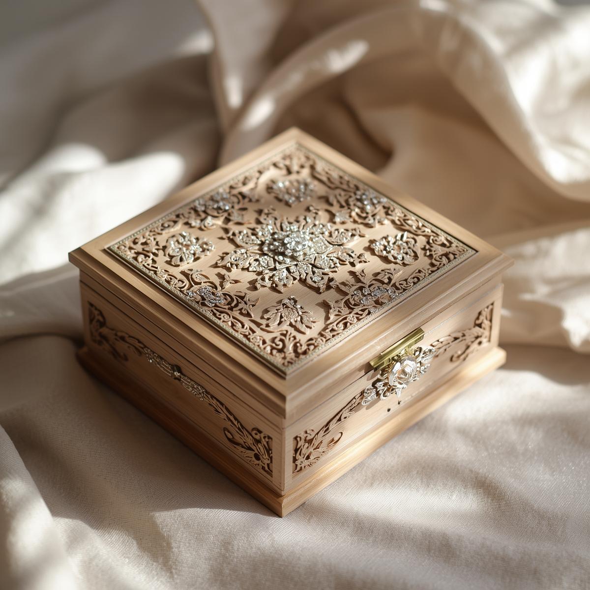 Handcrafted wedding keepsake box