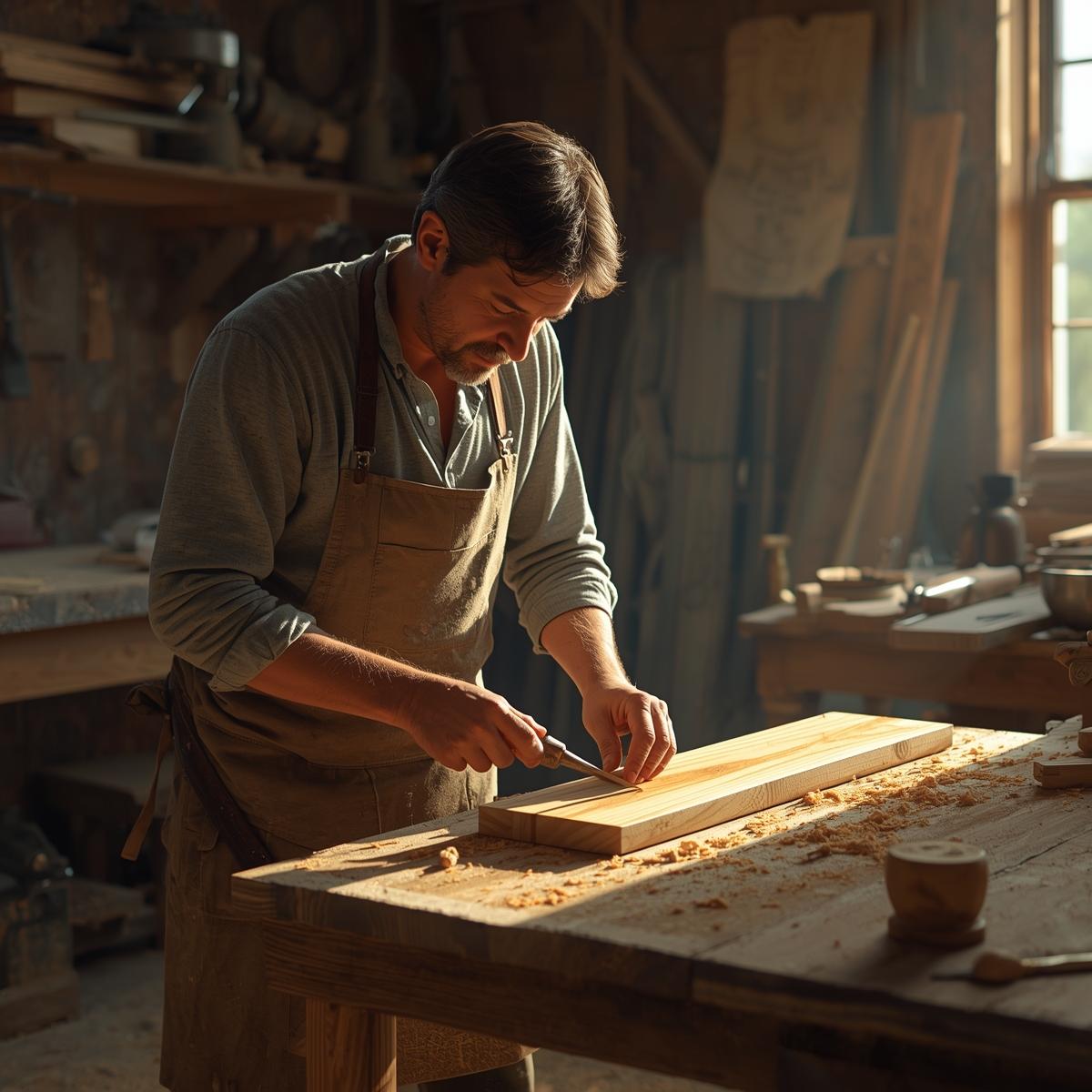Weaver working on traditional loom